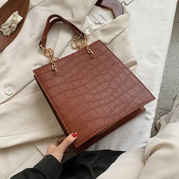 

Small PU Leather Shoulder Bags For Women 2020 Branded Handbags Female Trend Stone Pattern Designer Lady Chain Women's Hand Bag