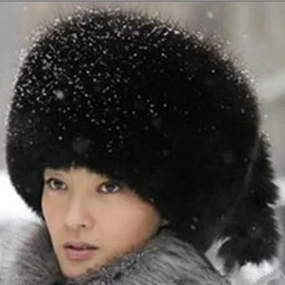 Outwear Autumn Winter Women Office Thick Fluffy Faux Mink Fur Bomber Hats Female Casual Fluffy Luxury Fox Fur Hats V652