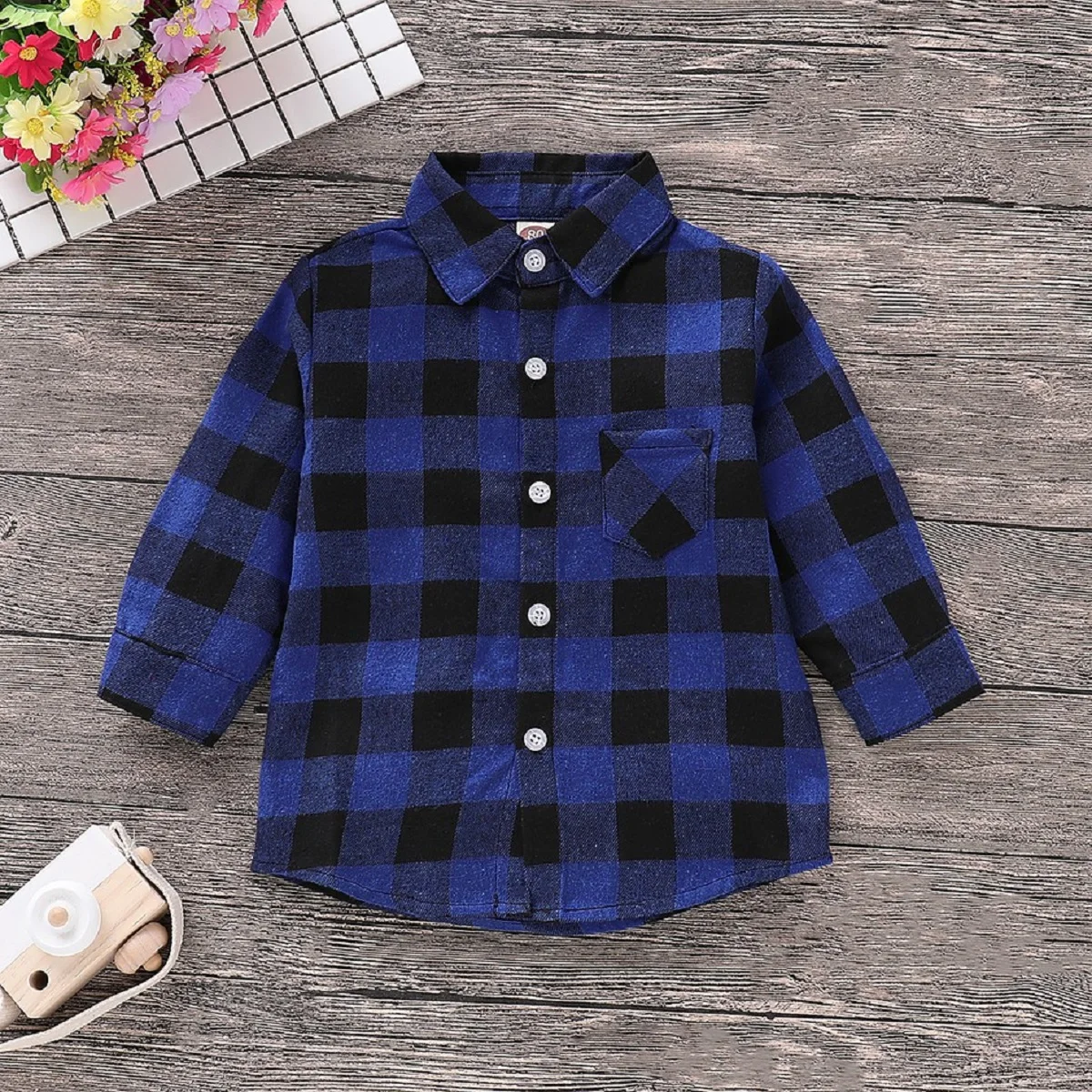 Christmas Toddler Baby Girl Boy Clothes Plaid Long Sleeve Top Shirt Coat Jacket