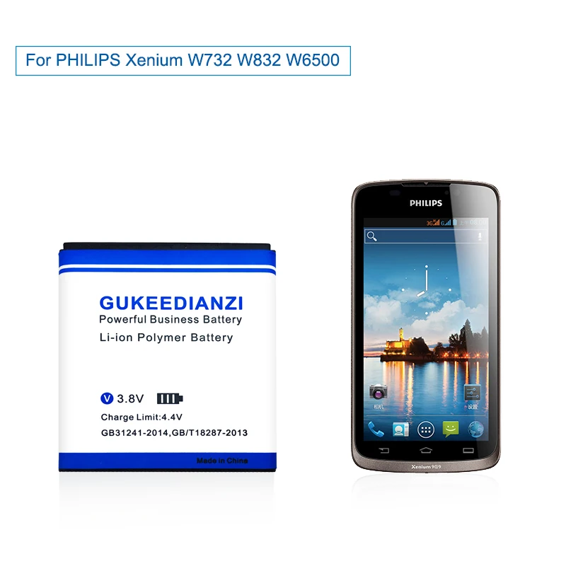 

GUKEEDIANZI AB2400AWMC 2400mAh Battery For PHILIPS Xenium W732 W736 W832 D833 W6500 Mobile Phone Rechargeable Replace Battery