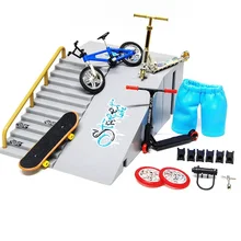 

Tech Finger scooter Two Wheel Mini Skateboards Ramp Parts Sets Finger BMX Fingertip Bikes Fingerboard Skate Deck Novelty Toys