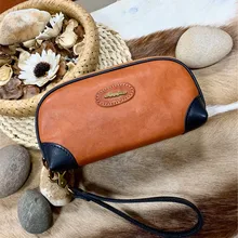 Винтажная сумка унисекс из натуральной дубленой кожи на молнии, женская и мужская сумка на ремешке, натуральная мягкая коровья кожа, Дамская большая сумочка для карт