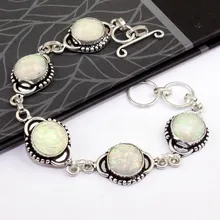 Двухцветное стекло браслет серебряная накладка над медью, 21,5 см, B0284