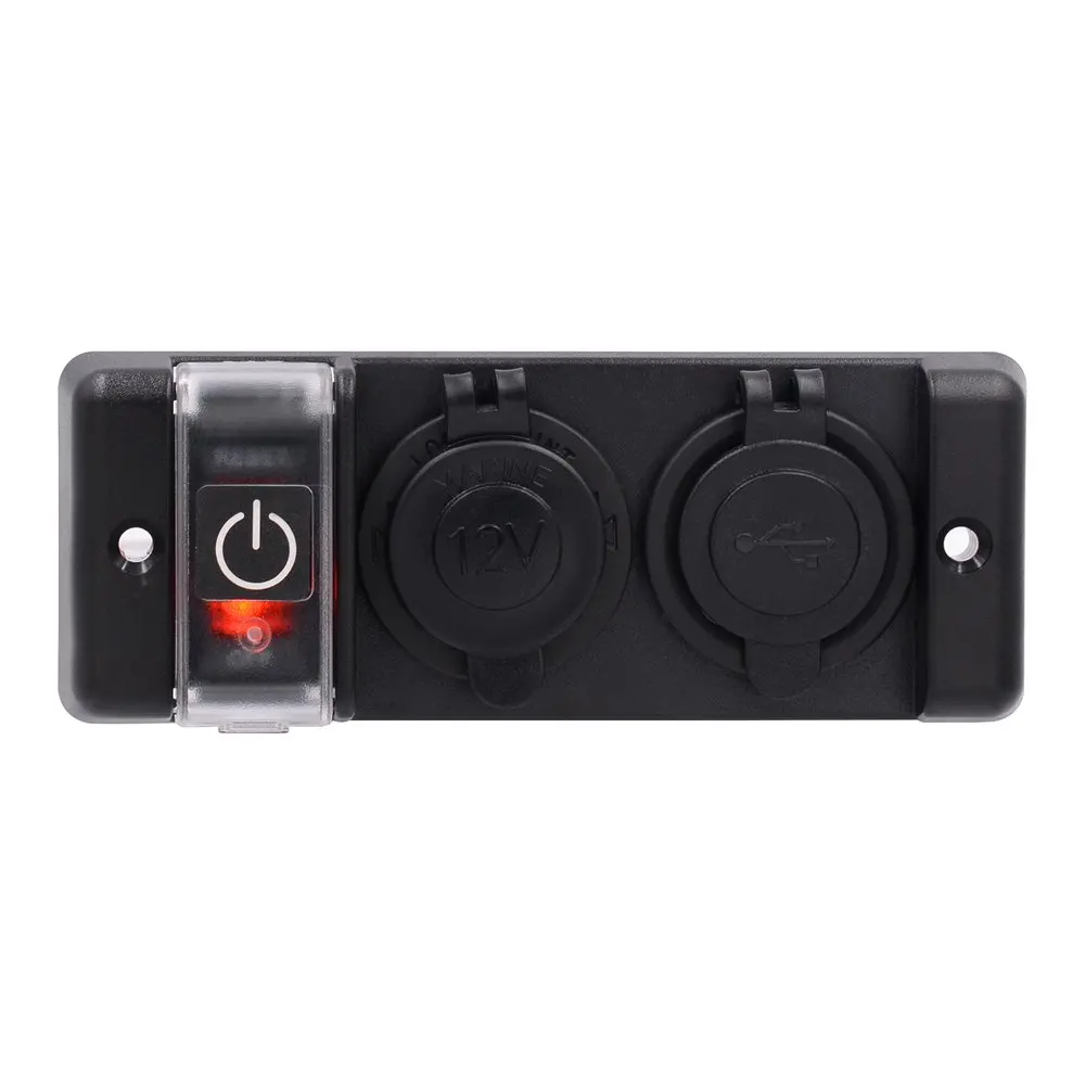 2 In 1 Car Charger Switch Pannel 12V Car Modified Dual USB Car Charging With Cigarette Lighter Function