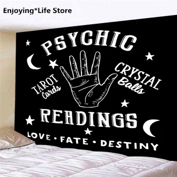 

Psychedelic White Black Moon Tapestry Wall Hanging Hand Hippy Hippie Tapestry Cloth Blanket Wall Carpets Witchcraf Wall Tapestry