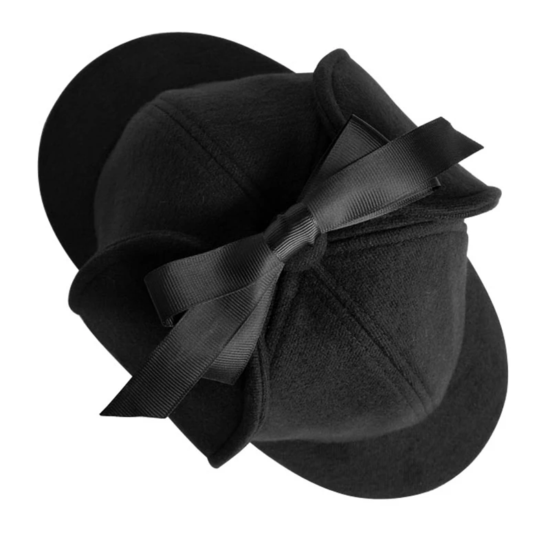 Sherlock Holmes Hat Unisex Winter Wool Berets For Men Deerstalker Big head circumference British Wome Detective Hat BLM77