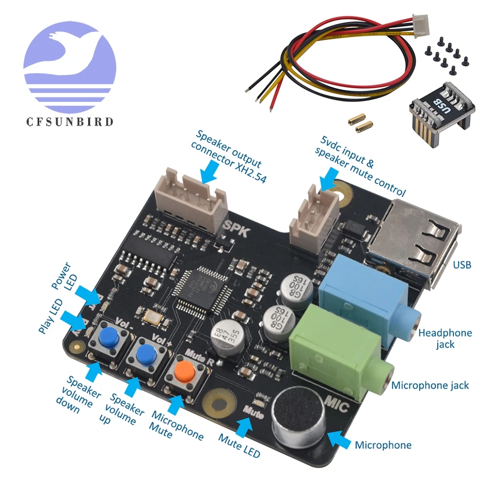 Raspberry Pi X350 микрофонный вход/аудио вход и выход USB аудио карта для ПК/Raspberry 3 Model B +