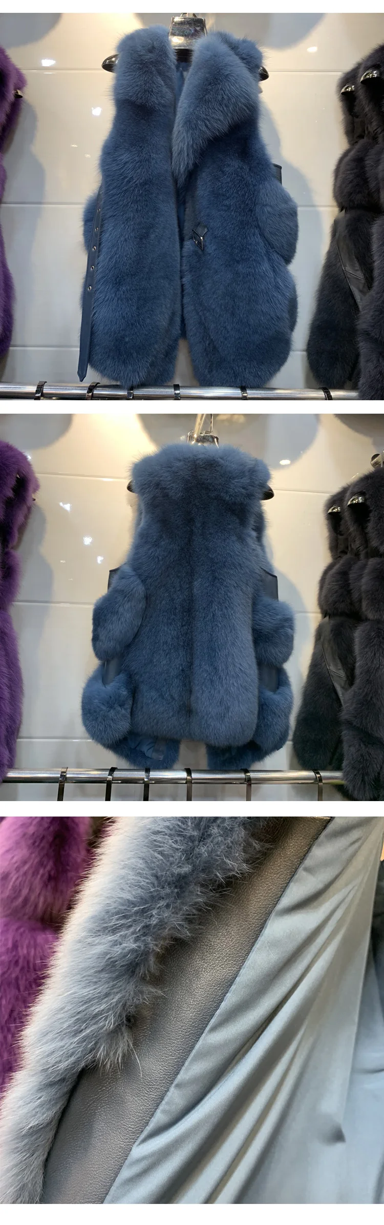 Clearance 2019 New high quality gorgeous natural fox fur vest for women jacket waistcoat sleeveless winter warm natural fur vests 2