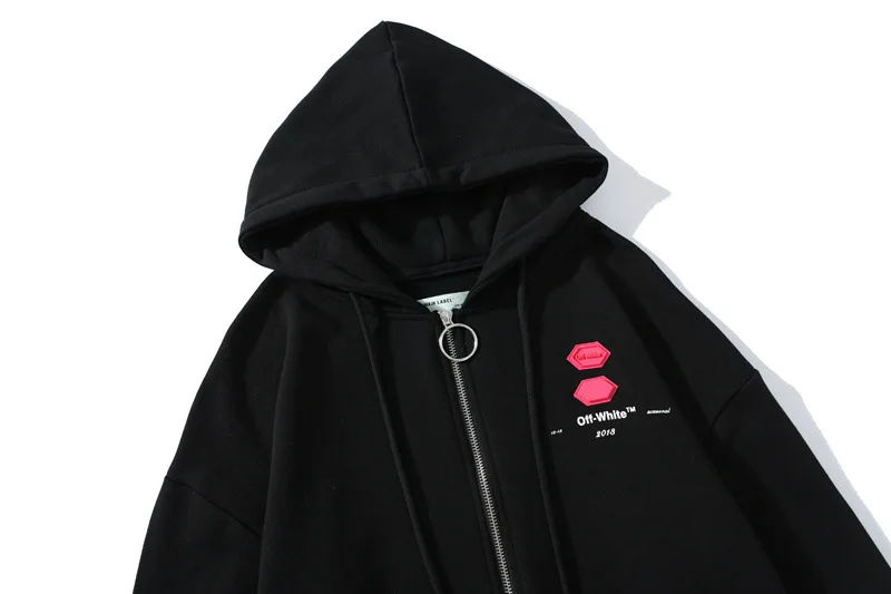 Off-White свободная толстовка с капюшоном с принтом граффити