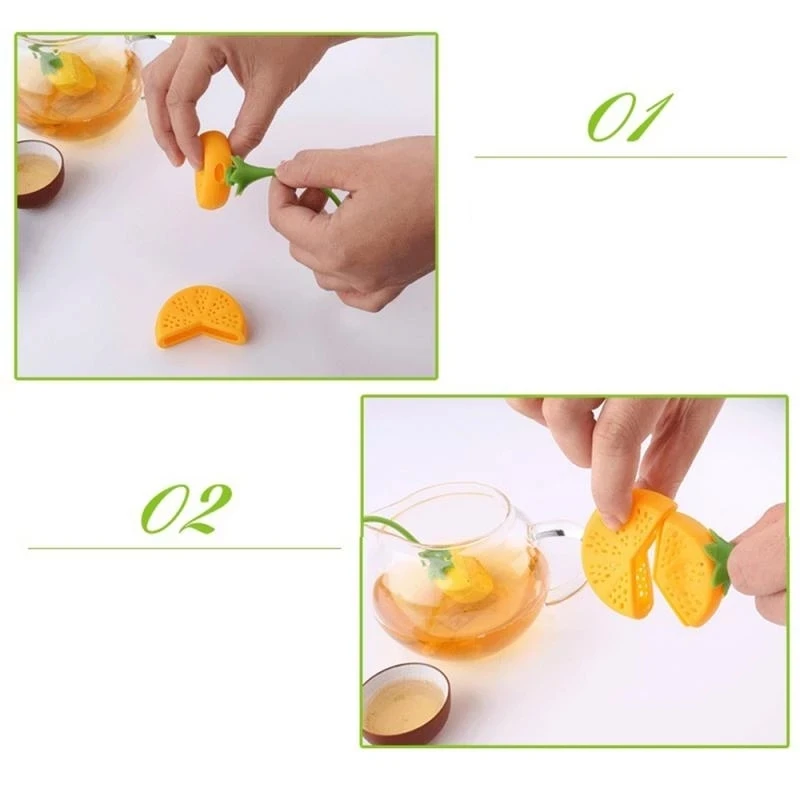 Tea Infuser Lemon Shape Loose Tea-leaf Infuser Strainer for Tea Pot for You Brew Teas Infusers Food-grade Silicone Sieve Filter