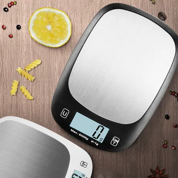 

New Cooking Food digital Kitchen Scale 11lb 5kg Stainless Steel Platform Weight Balance LCD Backlight Portable Measuring Tools