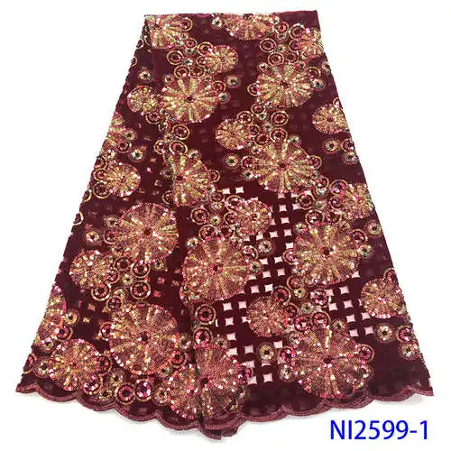 Нигерийская кружевная ткань высокого качества с блестками хлопок африканская кружевная ткань французская кружевная ткань свадебное платье YANI2599-4 - Цвет: Picture 1