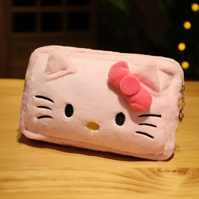 Sanrioed 26Cm Kawaii Cartoon Plush Mymelody Cinnamoroll Kuromi Badbadtz-Maru Travelling Bag Cosmetic Bag Zero Wallet 3