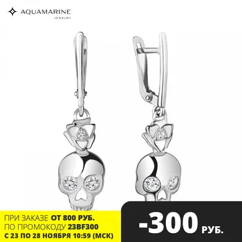 

Earrings long AQUAMARINE with cubic zirconia, silver 925