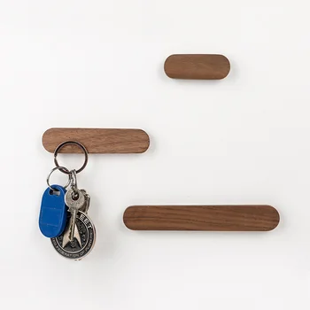 

Wood Key Holder Wall Key Storage Organizer Strong Magnetic Key Rack Hanger Key Ring Hooks Clerk Housekeeper On The Wall