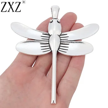 

ZXZ 2pcs Tibetan Silver Huge Dragonfly Charms Pendants for Necklace Jewelry Making Findings 114x108mm