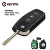 KEYYOU 3 Button 433MHZ 4D60 Chip Car Remote Key For Ford Fusion Focus Mondeo Fiesta Galaxy Automobile FO21 Blade Auto Flip Key ► Photo 1/5