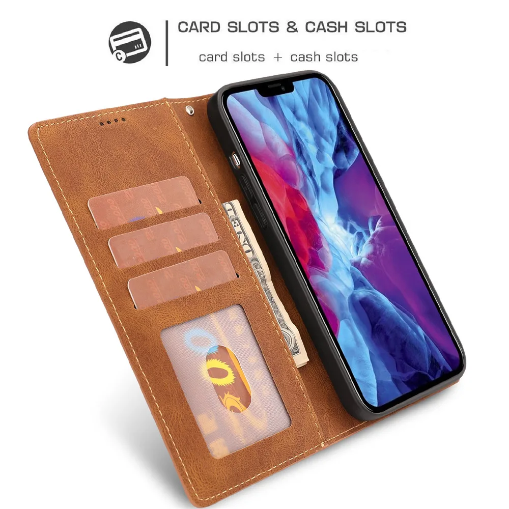 Роскошный чехол-книжка из искусственной кожи для iPhone 13 12 Mini 11 Pro X XS Max XR 8 7 6 6s Plus SE 2021