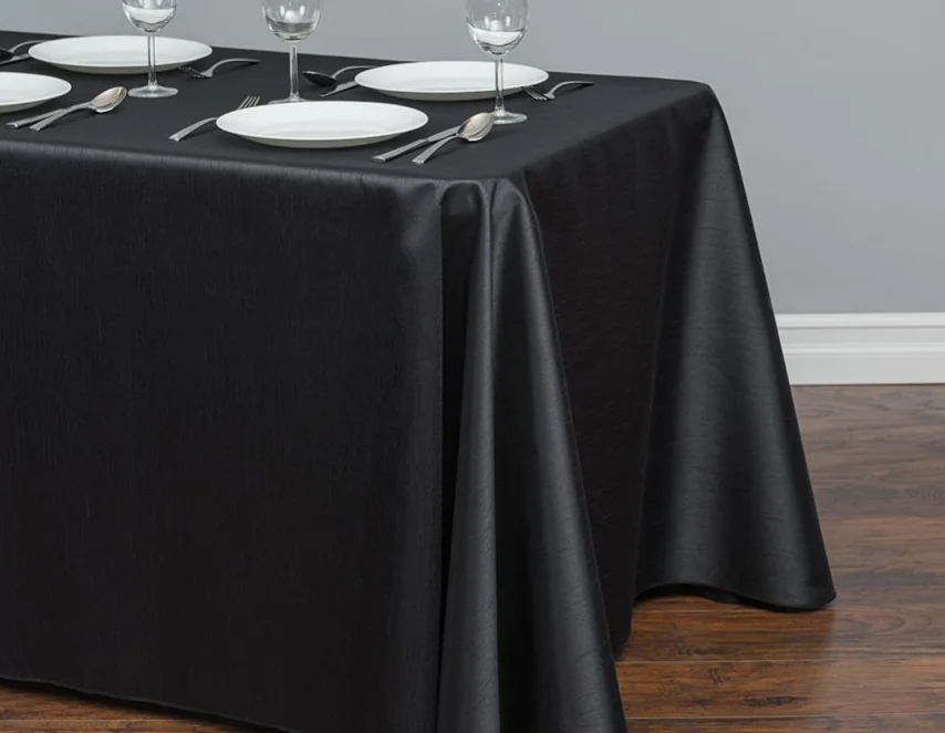 145x320cm White/Black Tablecloths Table Cover Rectangular Satin Tablecloth for Wedding Birthday Party Hotel Banquet Decoration