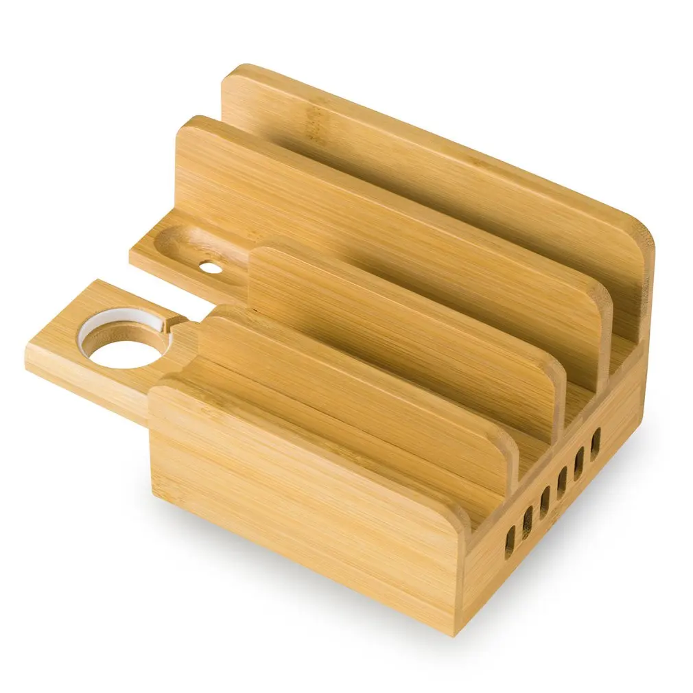 

Multifunctional Charging Usb Mobile Charger Bamboo Six Ports Charging Bamboo Mobile Phone Fixed Clamp Receiver
