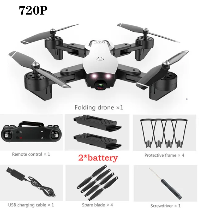 L107 Дрон 4K 2,4G wifi FPV с широкоугольной двойной HD камерой RC вертолет игрушка 20 минут долгое время полета складной портативный - Цвет: White 720P 2B