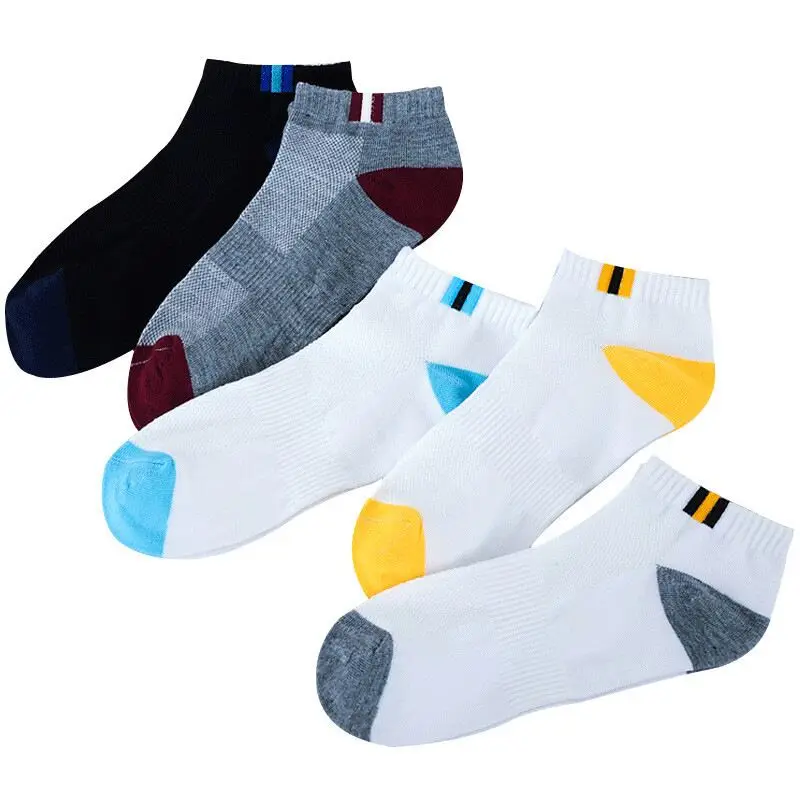 

Men Autumn and Spring Comfortable Cotton Socks Splicing striped Sports Classic Socks in Five Color High Quality New Fashion 2019