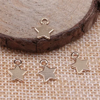 

60pcs 10x7mm Star Charm Handmade Accessories 3 Colors Kc Gold Antique Copper Antique Silver Plated