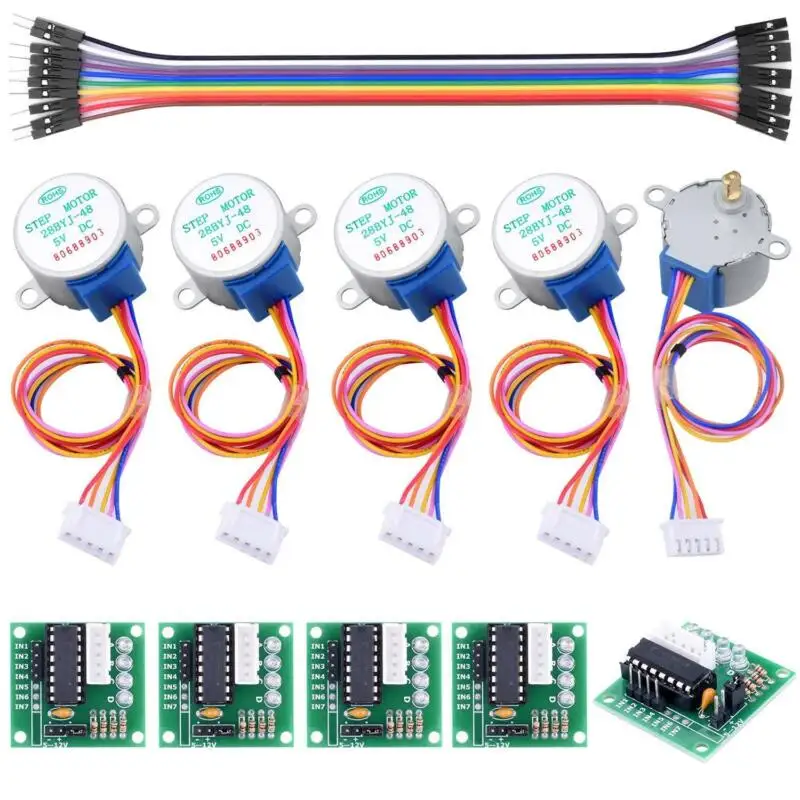 5V 4-фазный редукторный шаговый двигатель с ULN2003 драйвер платы 28BYJ-48 для Arduino
