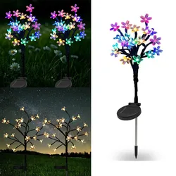 20LED Cherry Tree Solar Powered Butterfly Fiber Optic Fairy String Lights Waterproof Christmas Outdoor Garden Decoration Lights