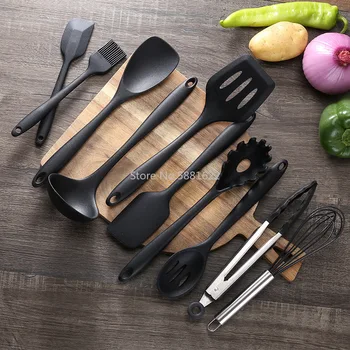 

Non-stick Silicone Kitchenware Set Cooking Utensils Tools Spoon Spatula Heat Resistant Egg Beaters Kitchen Gadgets Accessories