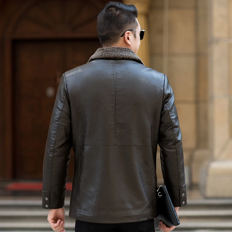 XL-6XL 7XL 8XL пальто из искусственной кожи мужские зимние куртки мужские большие размеры деловые кожаные куртки мужские толстые теплые пальто парки