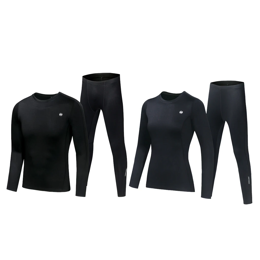 Men Thermal Underwear Set Winter Base Layer Fleece Top and Bottom Set