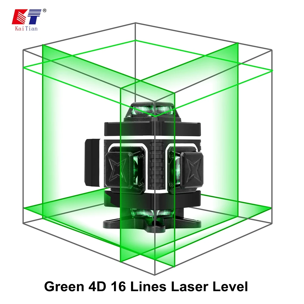 US $69.80 Kaitian Laser Level Tripod Green 4d 16lines Self Leveling Vertical Horizontal Powerful 360 Bracket Green 3d Nivel Laser Receiver