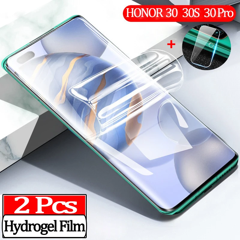 2 шт. Гидрогелевая пленка + стекло для камеры honor 30s защитная хонор 30с хуавей 30 про