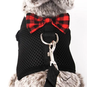 

Hamster Rabbit Harness Leash Set Mesh Ferret Guinea Pig Harness Vest Walking Bowknot Deco Small Pet Chest Strap