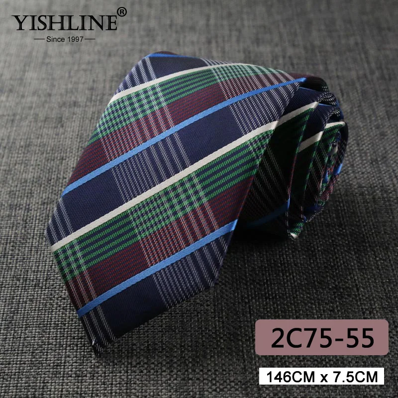 Набор 9 штук 2,96 "Для мужчин Пейсли клетка, жаккард Тканый полиэстерный шелковый галстук 7,5 см полосатые галстуки Для мужчин Бизнес Свадебная