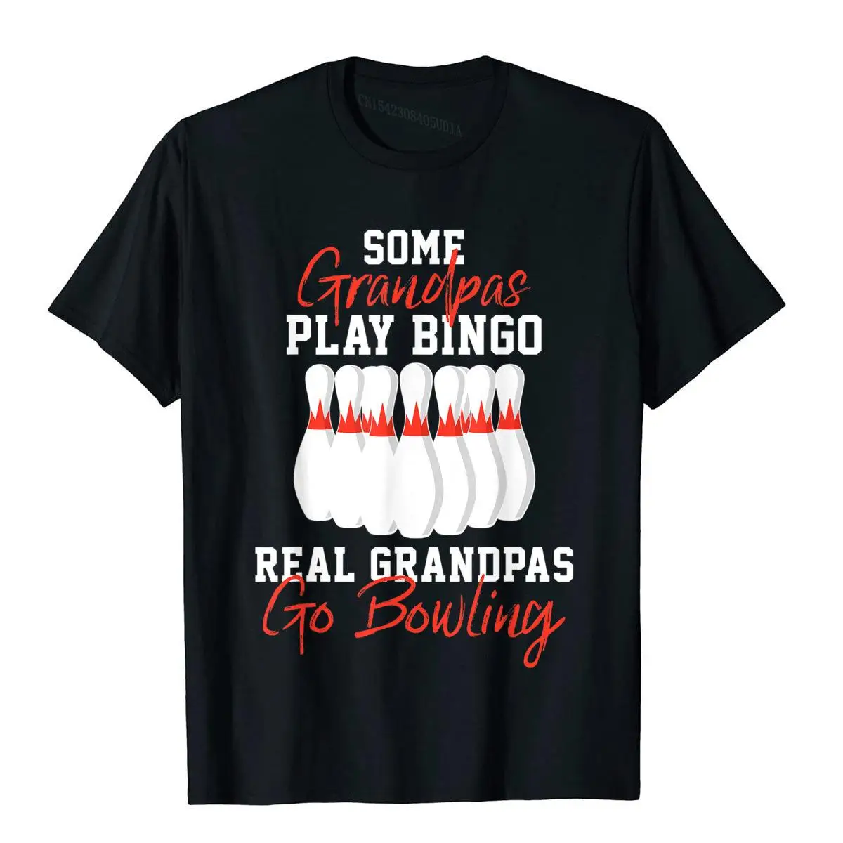 Mens Funny Bowling Gift For Grandpa or Dad T-Shirt__B10582black