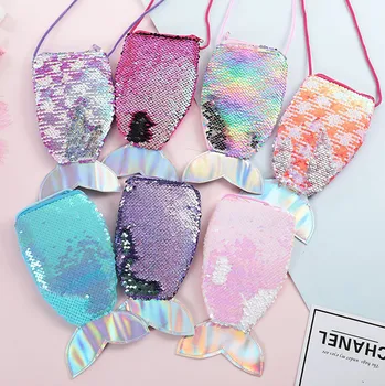 

Bag Unisex Sequins Purses Handbags Zipper Wallets Cute Pouch Fish Tail Packet Сумка Женская 2020