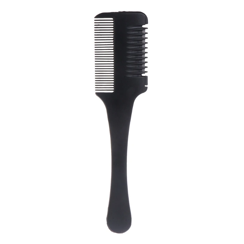 Бритва для волос Расческа с черной ручкой для резки Истончение дома DIY Триммер внутри лезвий - Цвет: BK