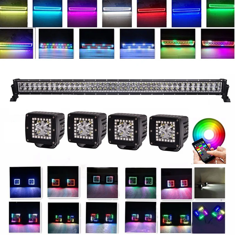 240 Вт 42 дюйма светодиодный светильник бар с несколькими цветами RGB Цвет гало