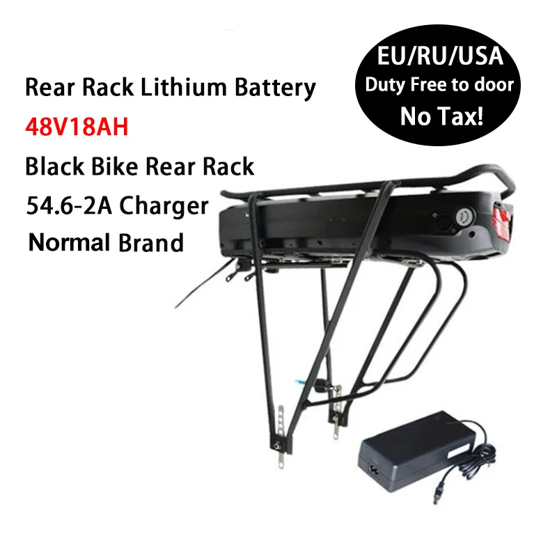 48V18AH With Rack Электрический велосипед eBike 48V 52V 250 w-1000 w 48V 21AH с задней батареей Bafang BBS01 BBS02 - Цвет: 48V18AH With Rack