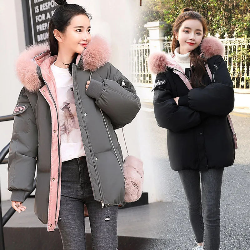 

2019 New Style Winter Loose-Fit Cotton-padded Clothes Women's Fashion Sisters Cotton-padded Jacket Fashion Mid-length Korean-sty