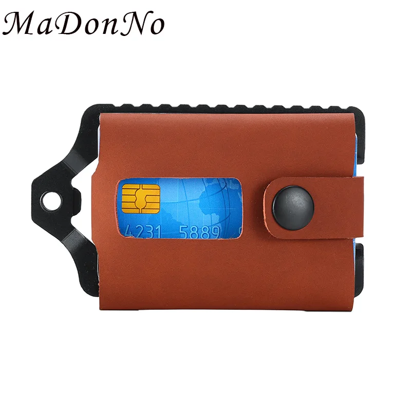 Rfid Card Holder Men Wallets Purse Money Bags Metal Genuine Leather Slim Thin Mini Hand Wallet Hasp Walet Dropshipping 2020 New | Багаж и