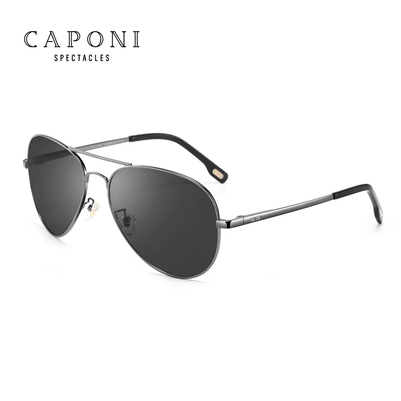 Polarized-Gun CAPONI, Винтажные Солнцезащитные очки пилота, мужские поляризованные солнцезащитные очки для рыбалки, мужские обесцвечивающиеся, классические, брендовые, дизайнерские, солнцезащитные очки, UV400 CP3025 - Цвет линз: Polarized-Gun