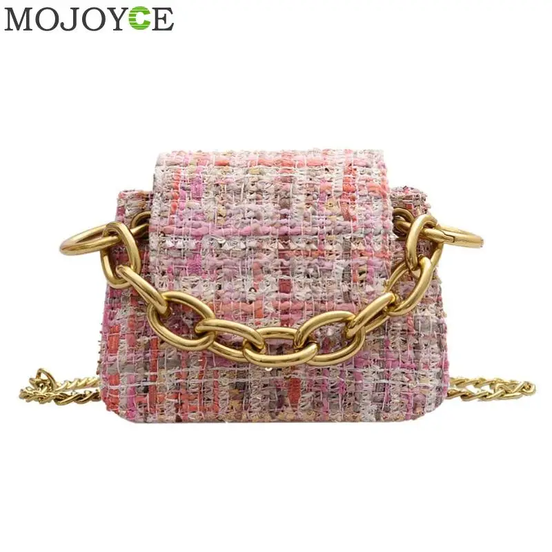 

Women Woolen Messenger Shoulder Bags Mini Winter Fashion Shopping Totes Ladies Chain Handbag