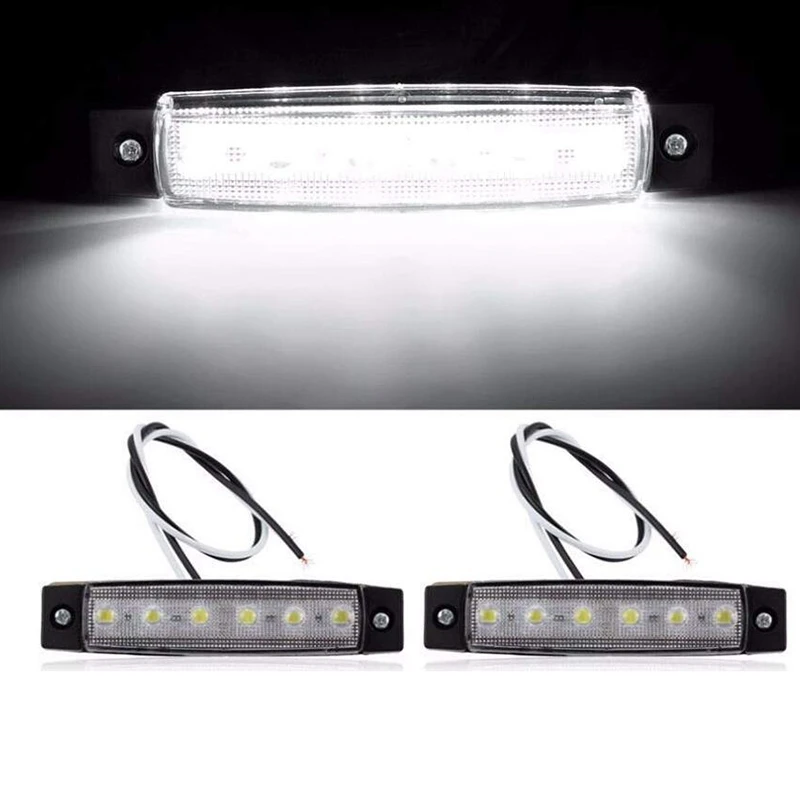 10X красный+ 10X янтарный+ 10X белый 12V 24V светодиодный 6 сторона 6 SMD Габаритные, задние светильник для грузовиков