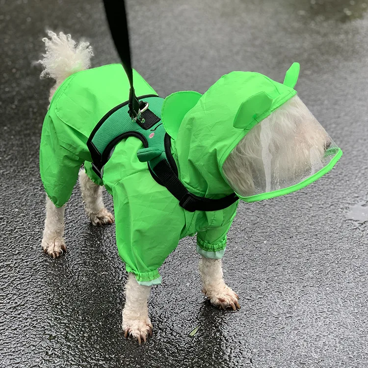 Стиль Товары для домашних животных hu fu Ноги Собака дождевик Pet Him Милая водонепроницаемая одежда для собак с сумкой для хранения