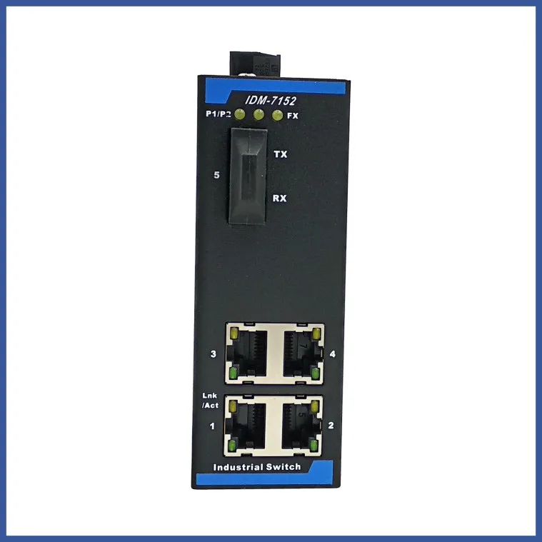 IDM-7152 5-портовый промышленный коммутатор 1 оптический 4 электрических 100 м