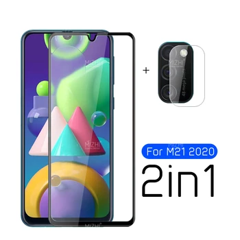 

2 in 1 protective glass for samsung galaxy m21 camera screen protector on sumsung m 21 21m m215f m215m safety armor film 6.4‘’