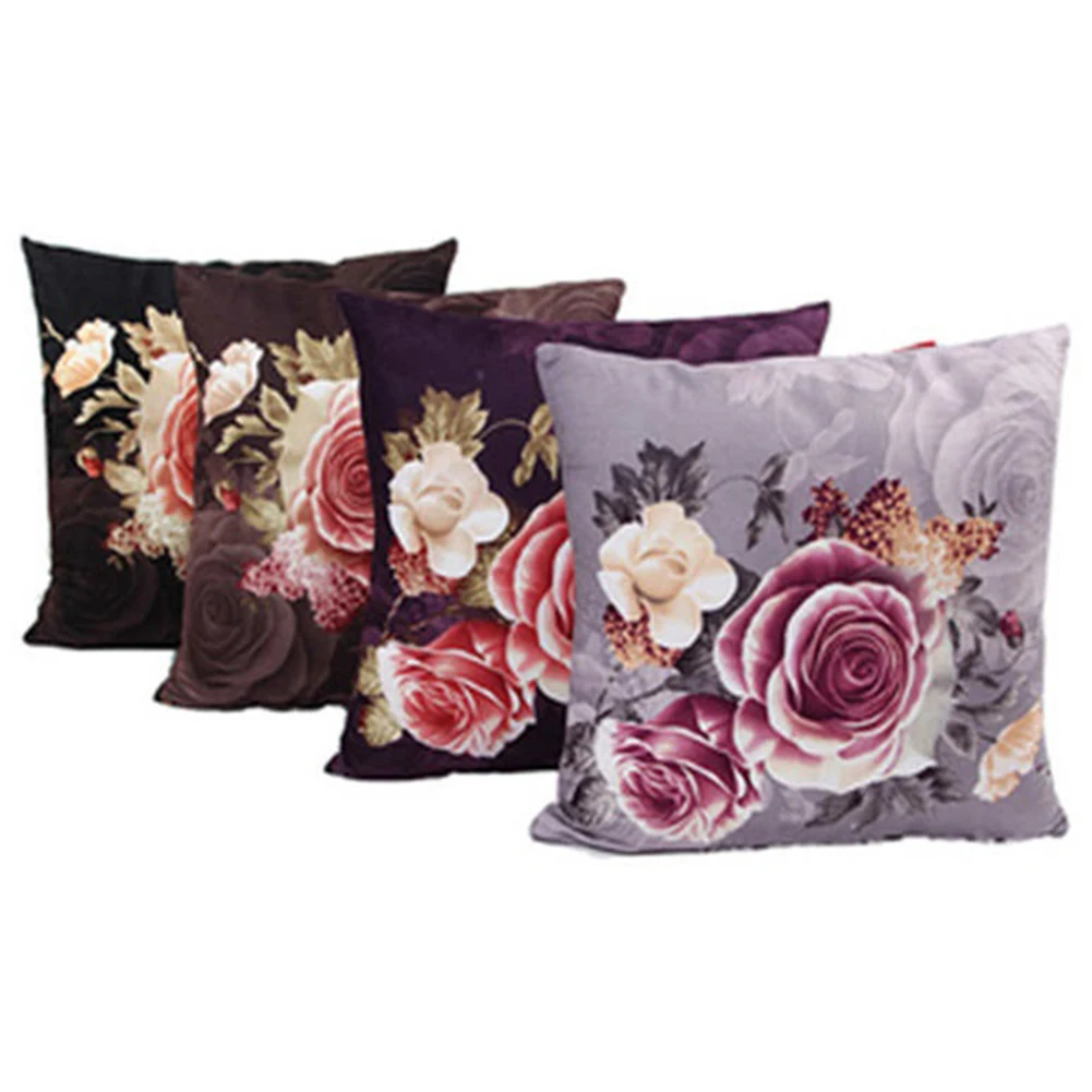 45cm X 45cm Vintage Rose Throw Pillow Case Car Sofa Shell Home Decoration